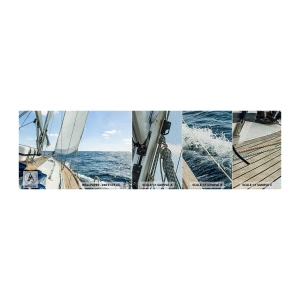 Photo Wallpaper Sample Premium Sand - Ahoy, Adventure - Yacht, Sea, Sailing - 100x30 cm