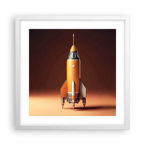 Poster in white frmae - It Starts with a Dream - 40x40 cm