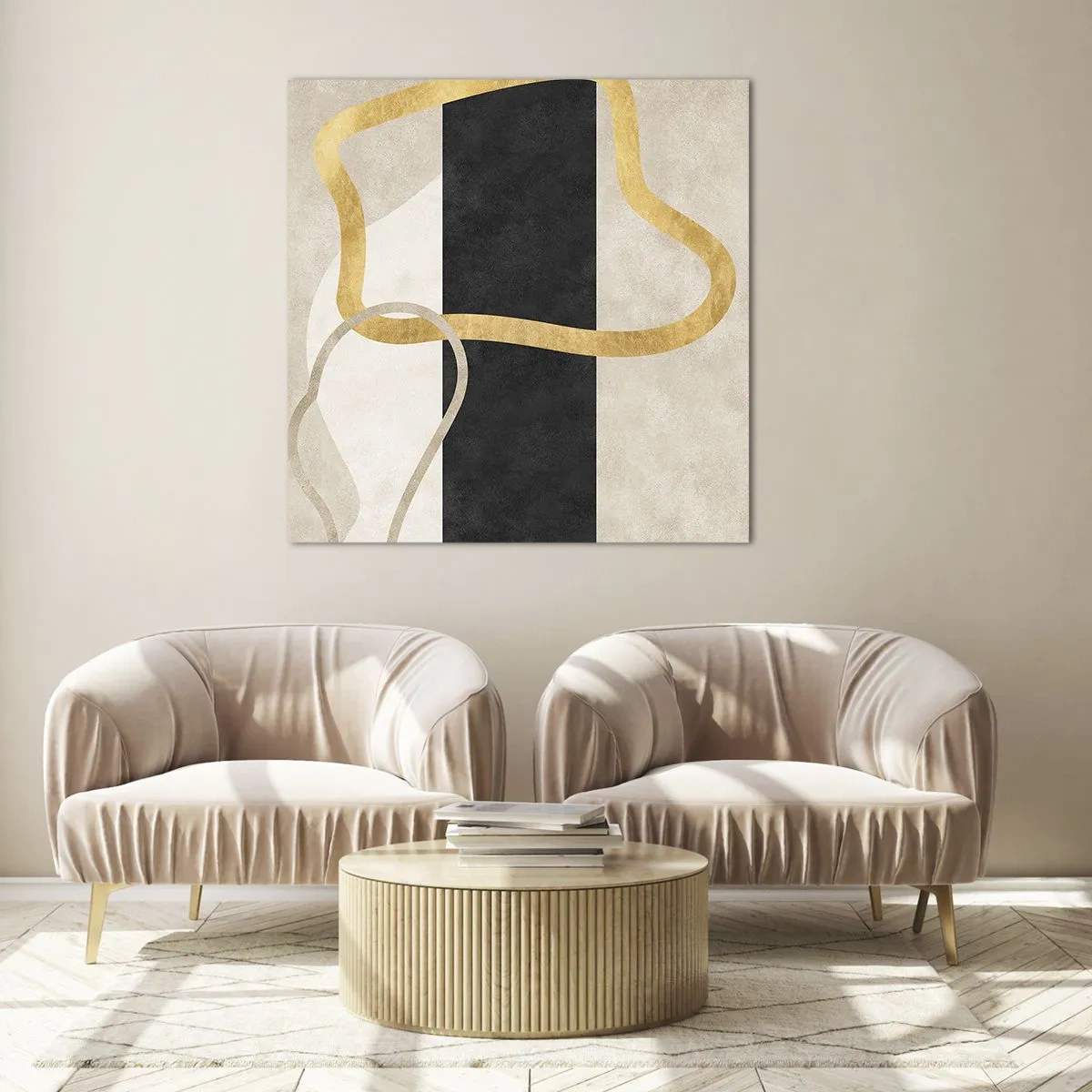 Glass picture - Shapes in Loops - 60x60 cm