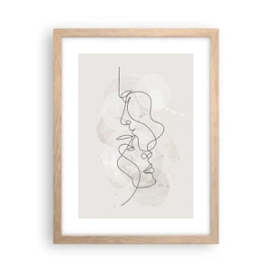 Poster in light oak frame - Tangled up in an Embrace - 30x40 cm
