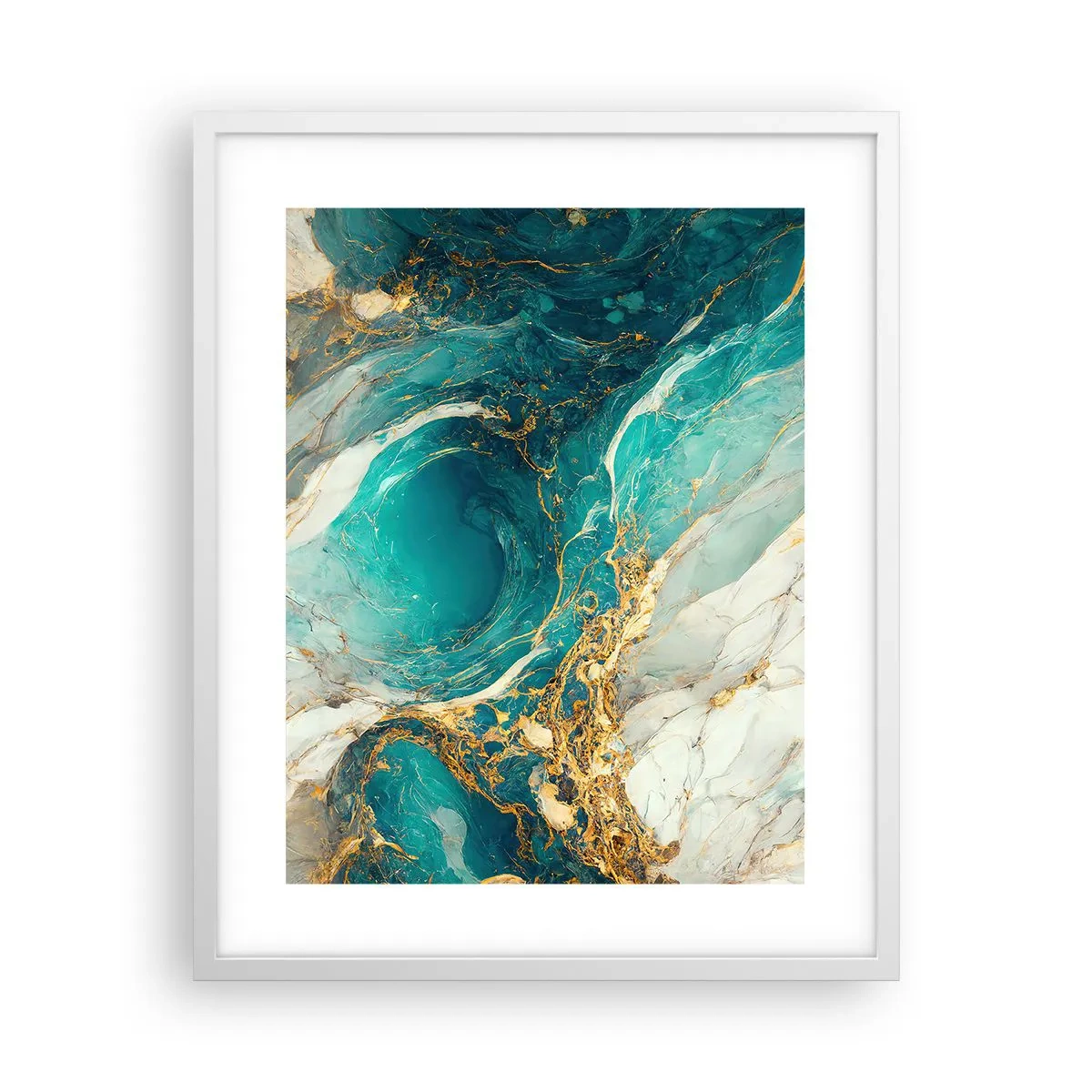 Poster in white frmae - Composition with Veins of Gold - 40x50 cm