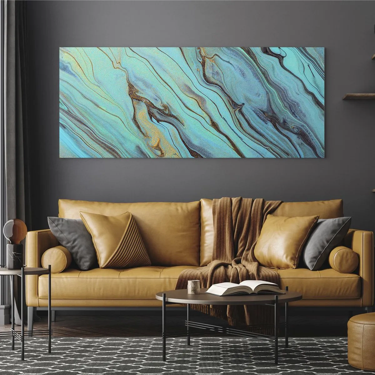 Glass picture - Turquoise Tide - 120x50 cm
