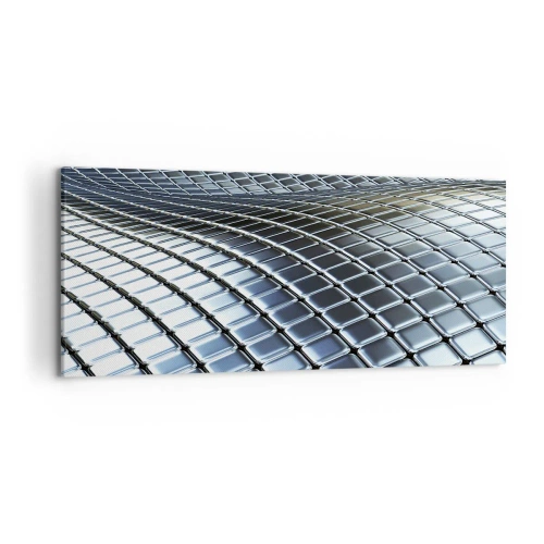 Canvas picture - Metallic Silver Wave - 120x50 cm