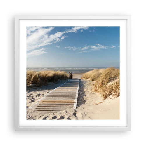 Poster in white frmae - Behind a Dune, in the Hum of Trees - 50x50 cm