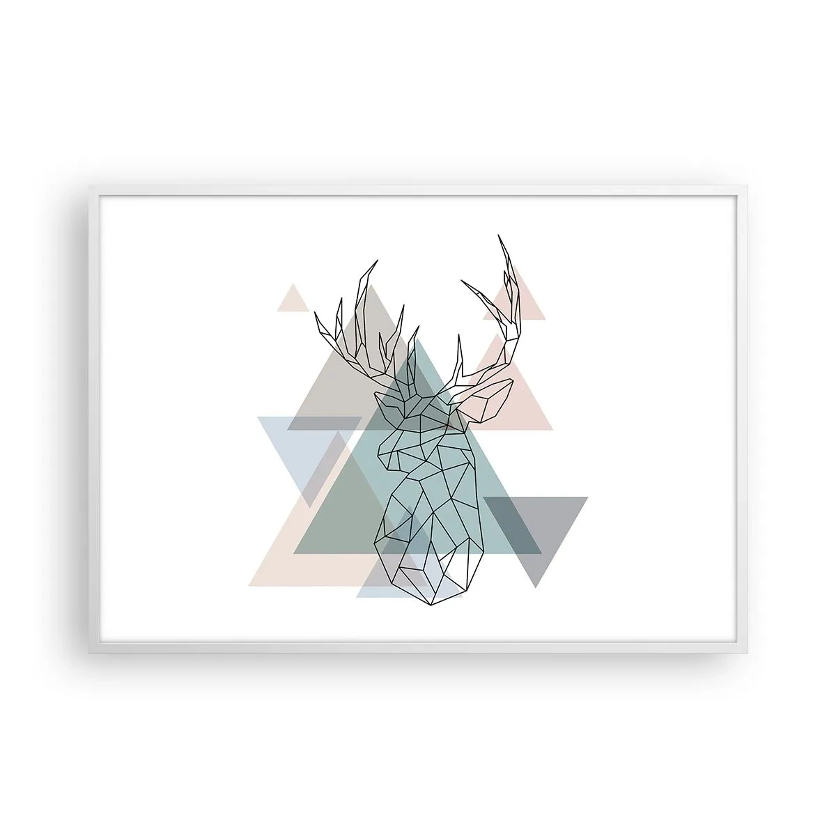 Poster in white frmae - In a Geometrical Forest - 100x70 cm