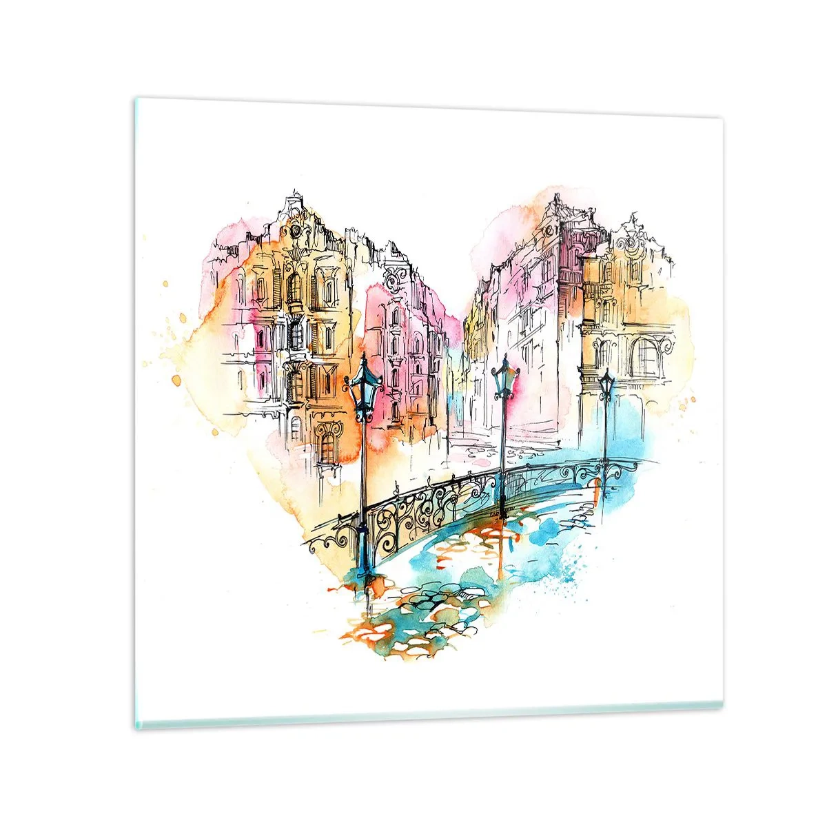 Glass picture - Heart of a City - 40x40 cm