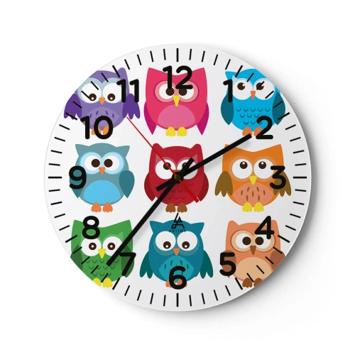 Wall clock - Clock on glass - It Can Be Fun to Differ - 40x40 cm