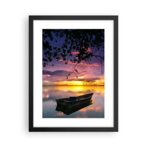 Poster in black frame - Serenity of the Lake - 30x40 cm