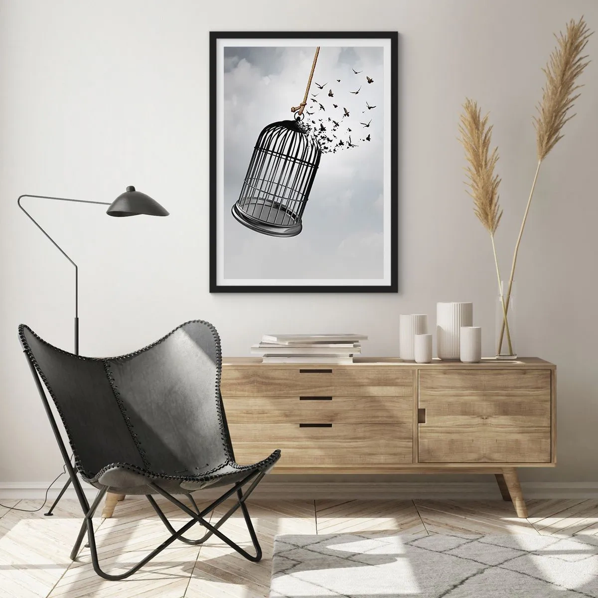 Poster in black frame - Faith…Hope…Freedom! - 40x50 cm