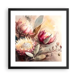 Poster in black frame - Profile and En Face - 40x40 cm