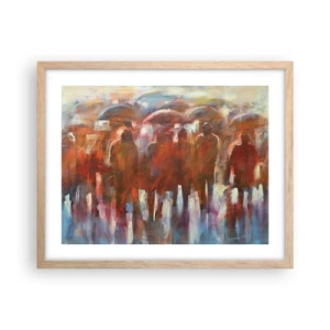 Poster in light oak frame - Equal in Rain and Fog - 50x40 cm