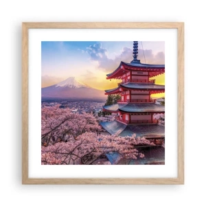 Poster in light oak frame - The Essence of Japanese Spirit - 40x40 cm