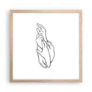 Poster in light oak frame - Good Touch - 40x40 cm