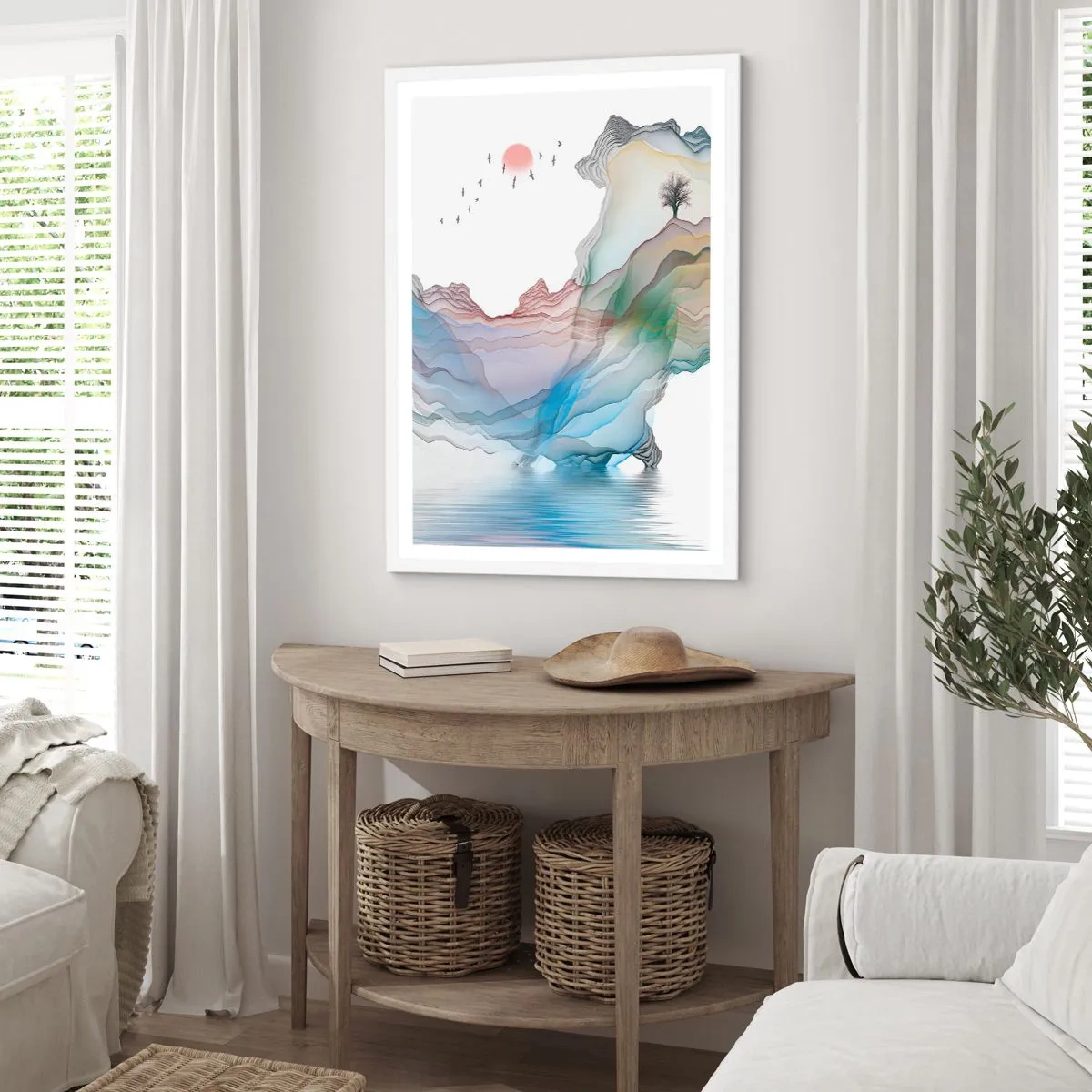 Poster in white frmae - Towards Crystal Mountains - 61x91 cm