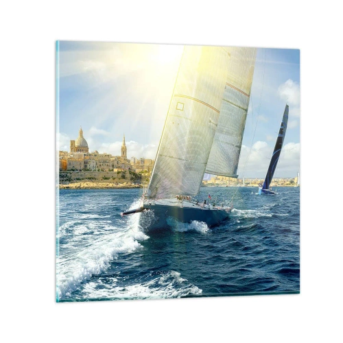 Glass picture - Time to Leave the City - 30x30 cm