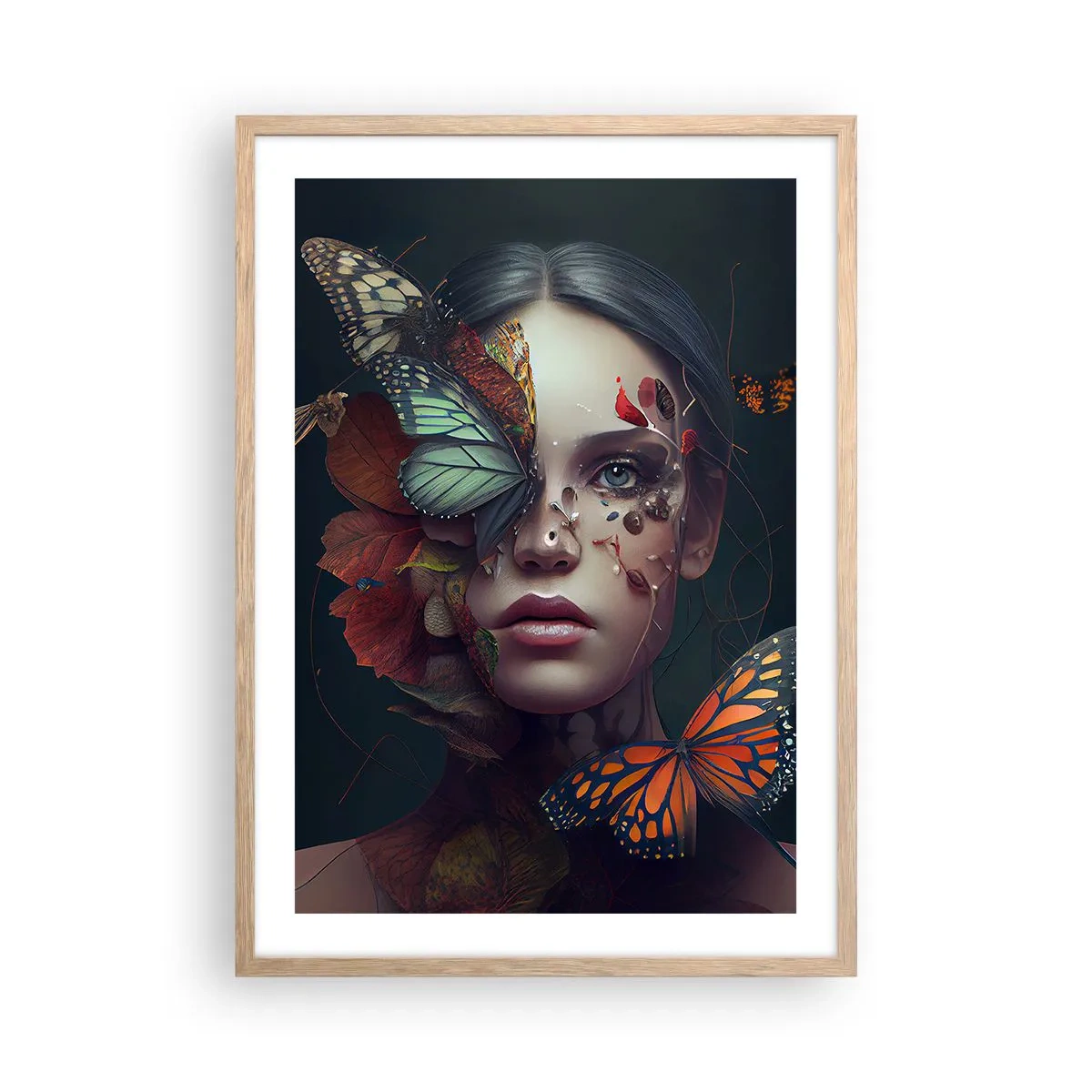 Poster in light oak frame - Wonderful Metamorphosis - 50x70 cm