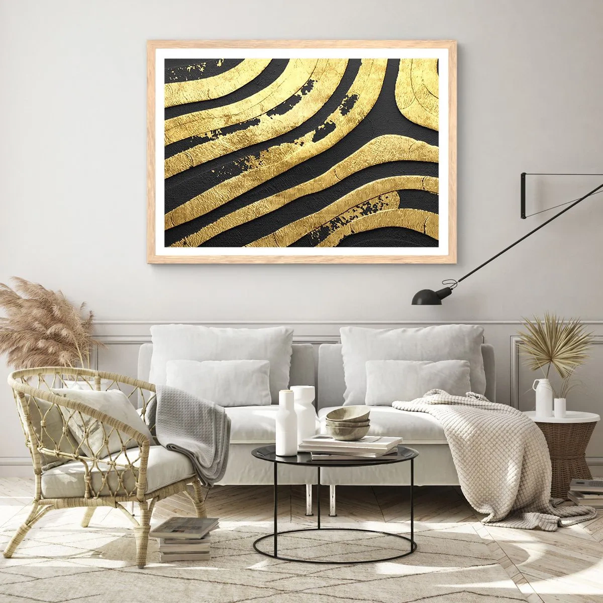Poster in light oak frame - Everything Flows - 40x30 cm