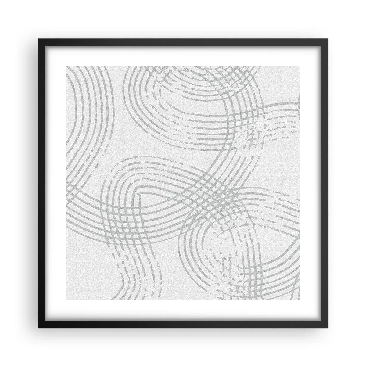 Poster in black frame - No Straight Line - 50x50 cm