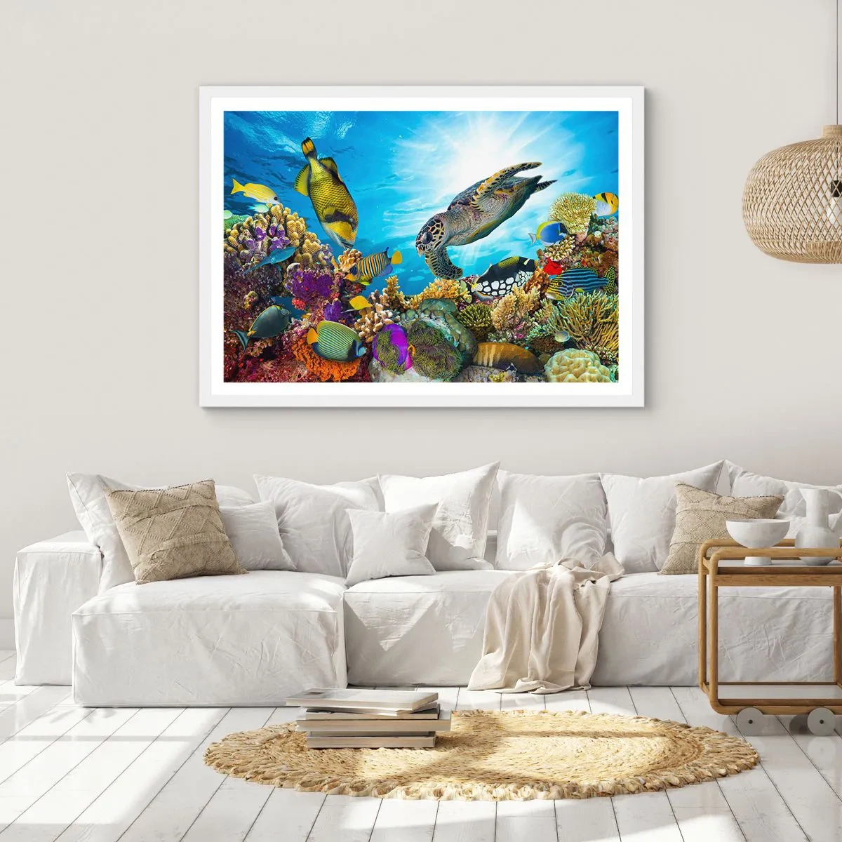 Poster in white frmae - Coral Promenade - 50x40 cm