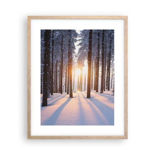 Poster in light oak frame - Clearly Black on White - 40x50 cm