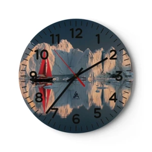 Wall clock - Clock on glass - On the Edge of the World - 30x30 cm