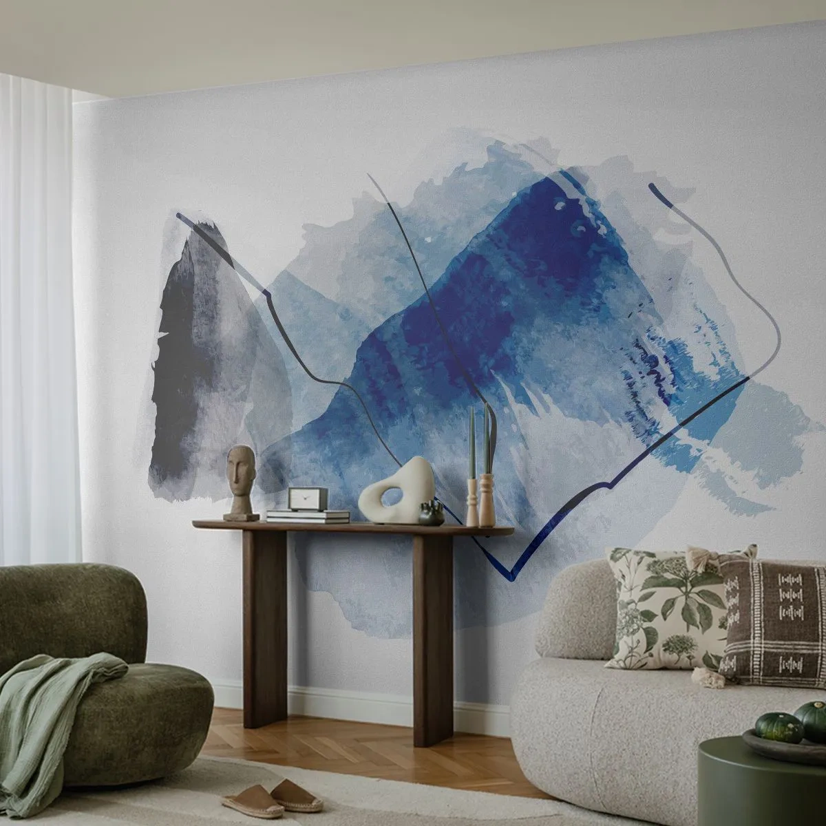 Self-Adhesive Photo Wallpaper Deluxe Sticker - Ice Mountain - Abstraction, Piece, Modern Art - 150x105 cm