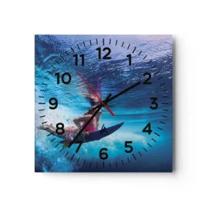Wall clock - Clock on glass - Depth of Joy - 30x30 cm
