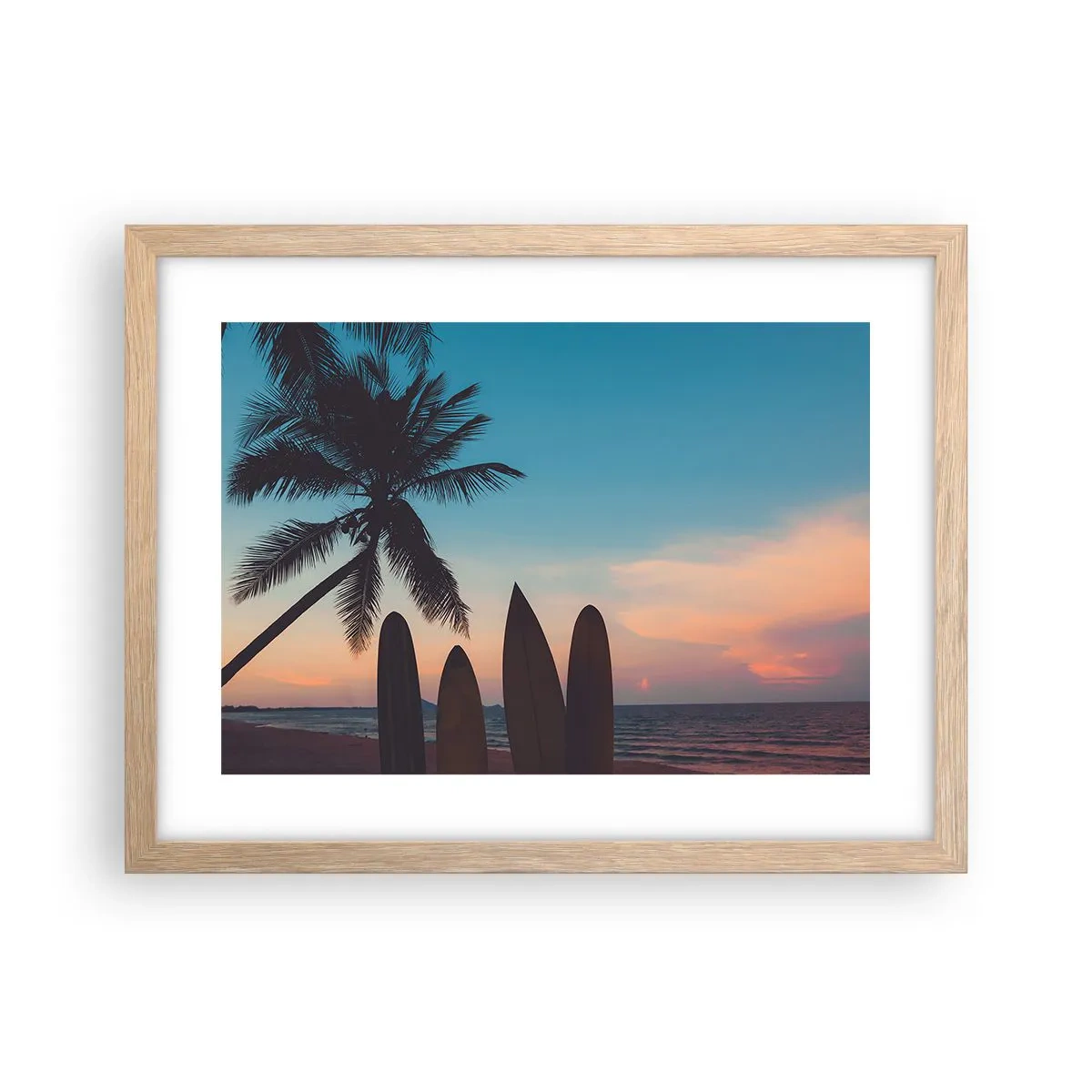 Poster in light oak frame - Tomorrow Will Be Fun Too - 40x30 cm