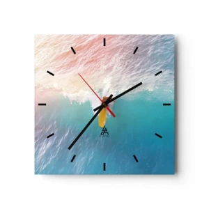 Wall clock - Clock on glass - Ocean Rider - 30x30 cm