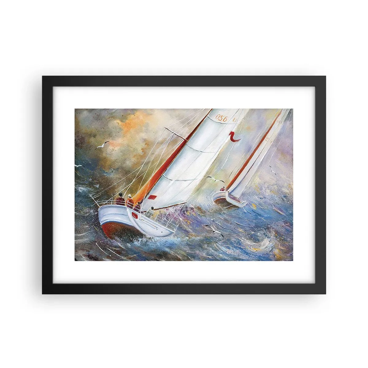 Poster in black frame - Running on the Waves - 40x30 cm