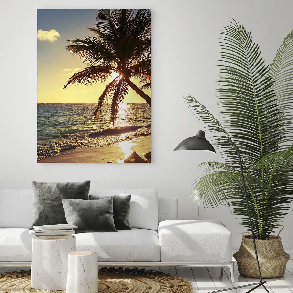 Glass picture - Summer Under Palms - 50x70 cm