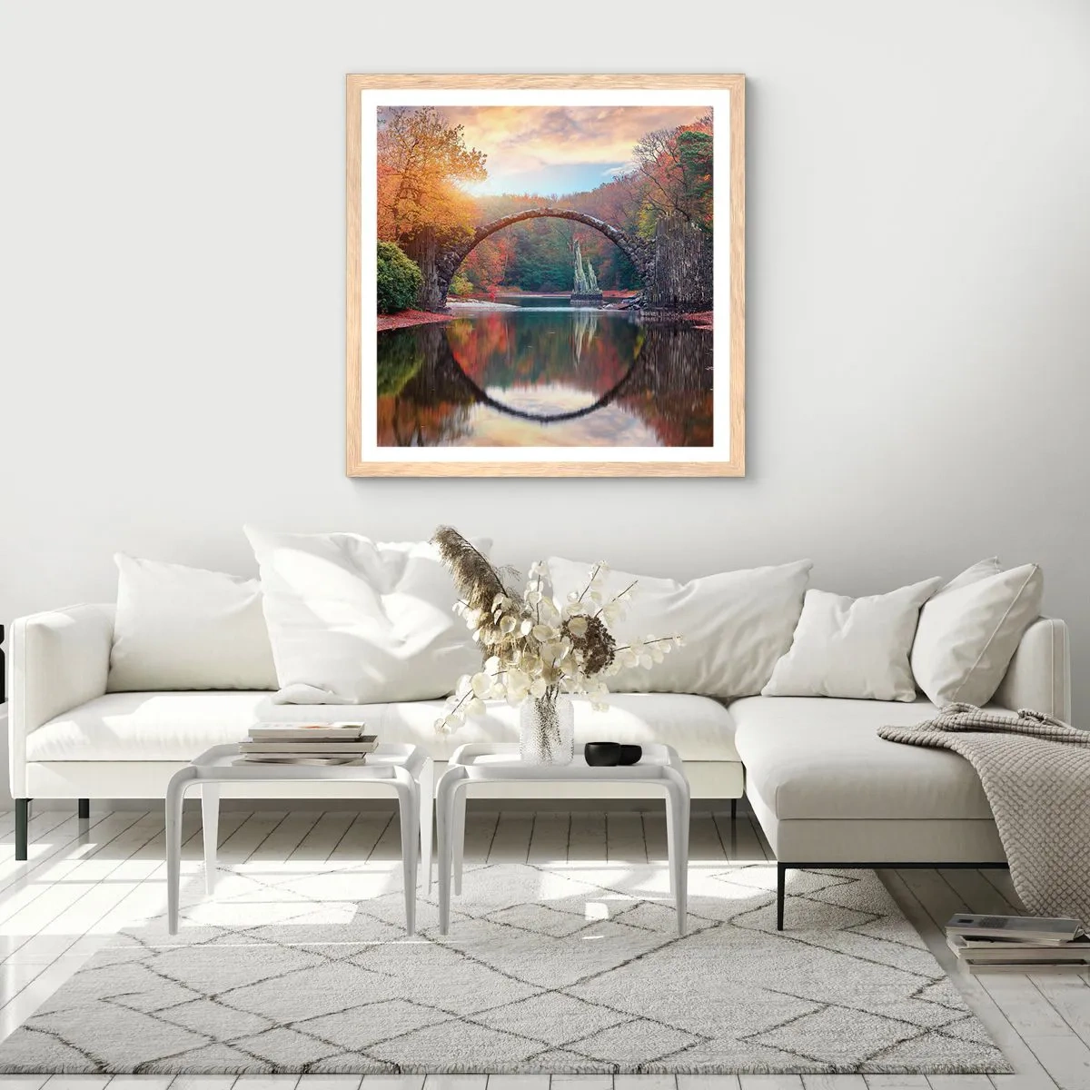 Poster in light oak frame - On the Other Side of a Mirror - 40x40 cm