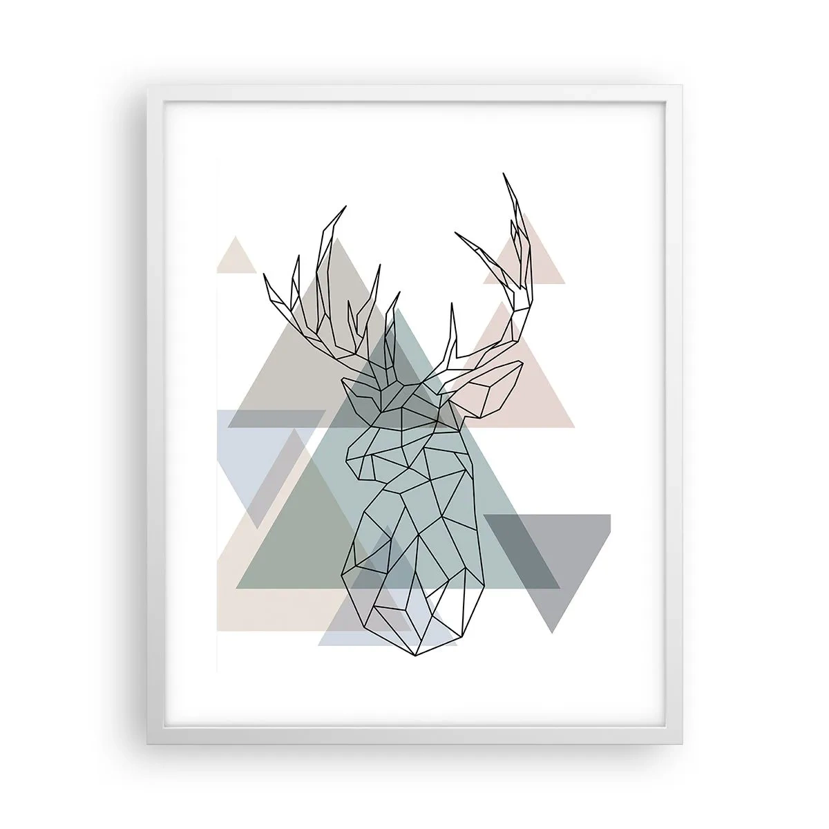 Poster in white frmae - In a Geometrical Forest - 40x50 cm