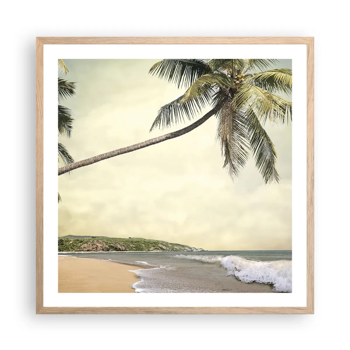 Poster in light oak frame - Tropical Dream - 60x60 cm