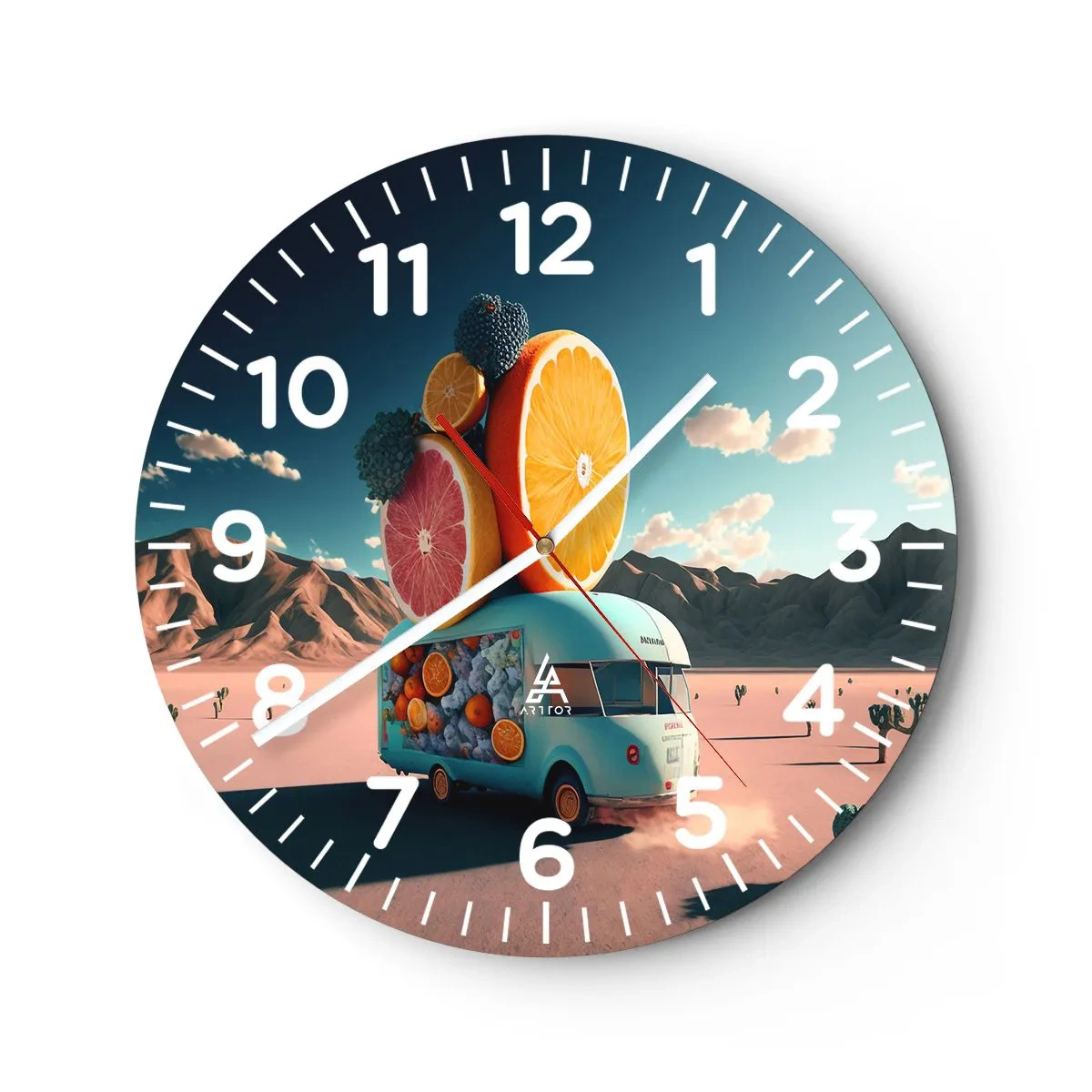 Wall clock - Clock on glass - Taste of Holidays - 40x40 cm