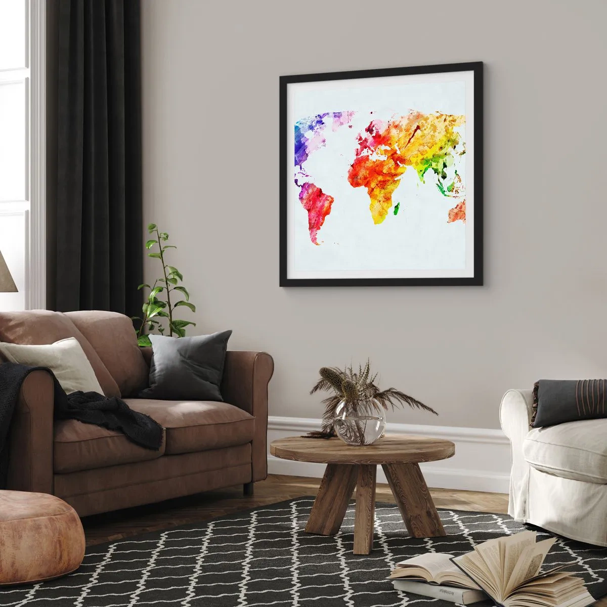 Poster in black frame - All Colours of Light - 40x40 cm