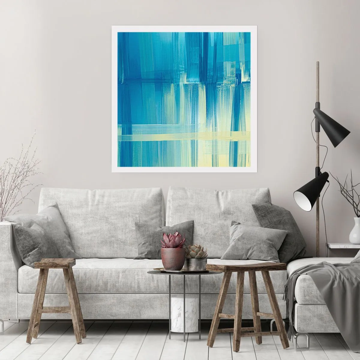 Poster - Composition In Turquoise - 50x50 cm