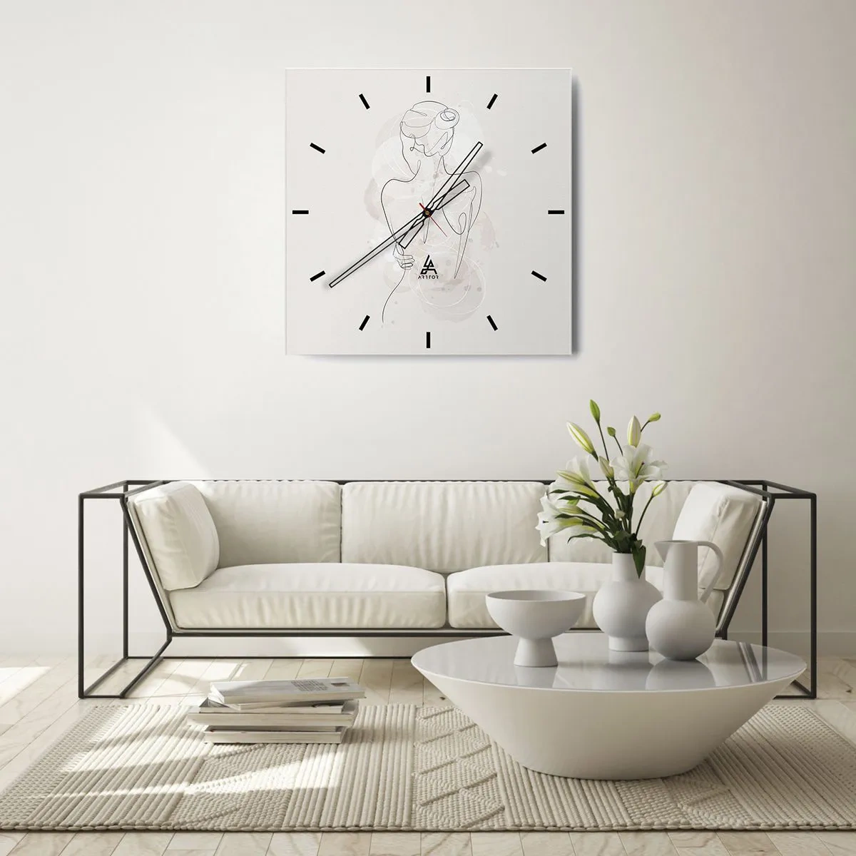 Wall clock - Clock on glass - Like a Sensitive Instrument - 30x30 cm