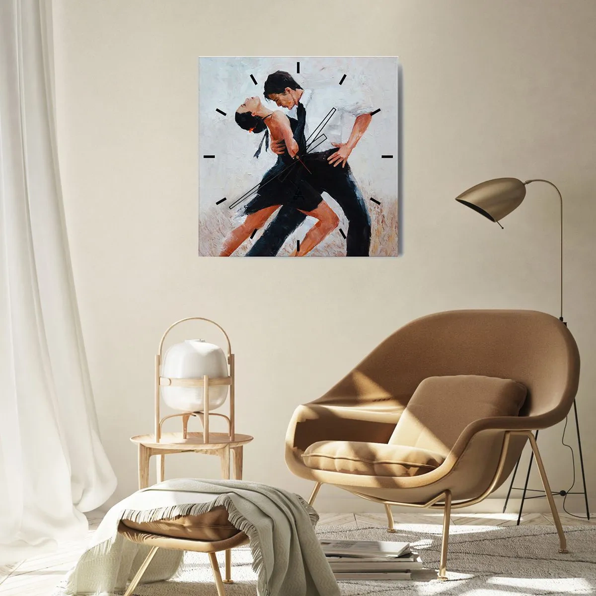 Wall clock - Clock on glass - Tango of My Dreams - 30x30 cm