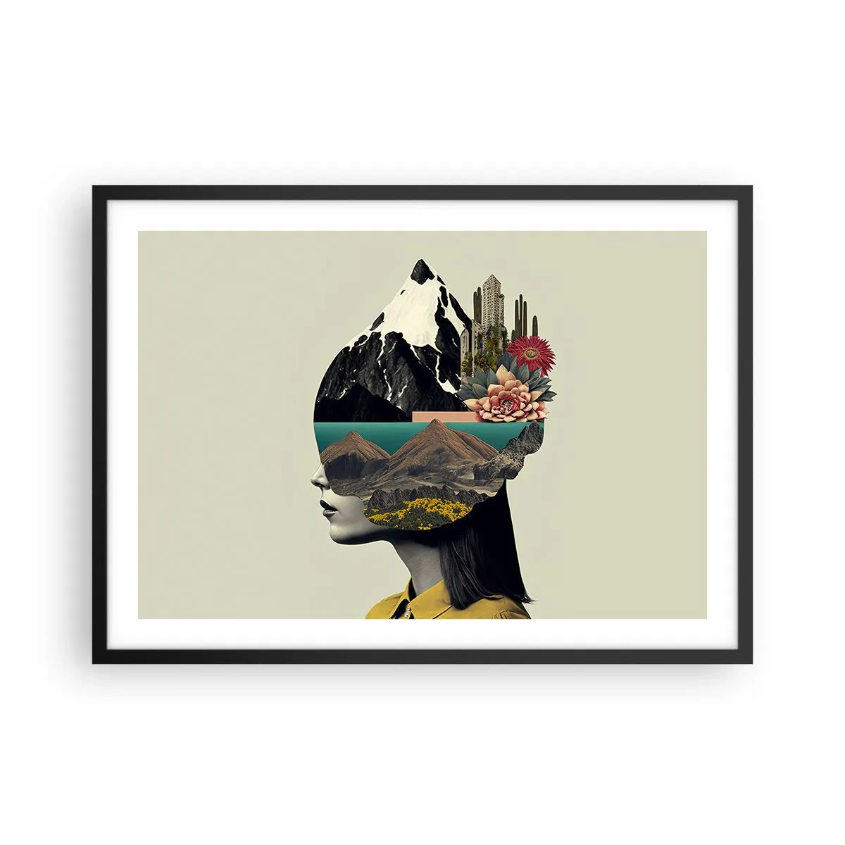 Poster in black frame - Woman - Always a Mystery - 70x50 cm
