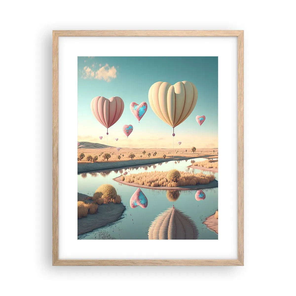 Poster in light oak frame - Love Lifts You up - 40x50 cm