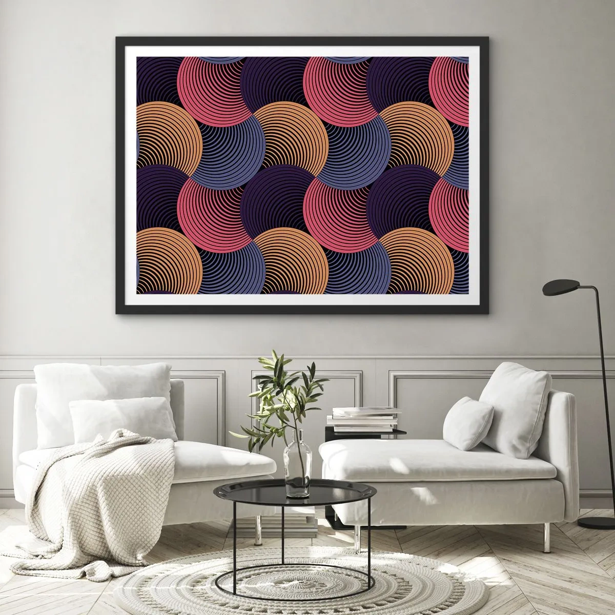 Poster in black frame - In a Circular Rhythm - 40x30 cm