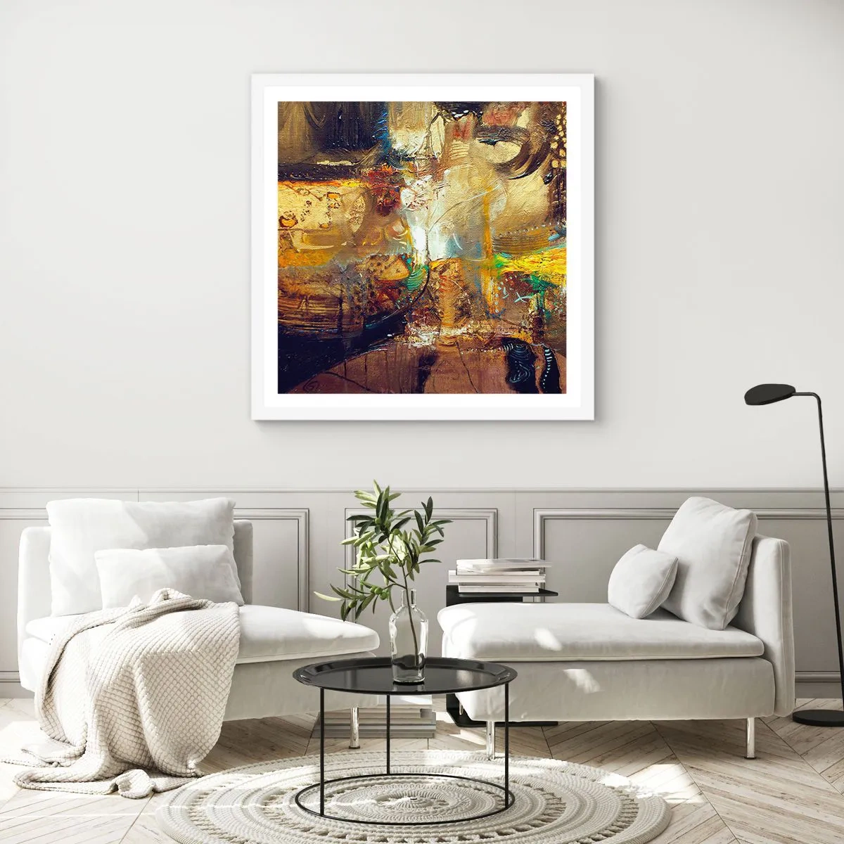 Poster in white frmae - Cold, Warm, Hot - 30x30 cm