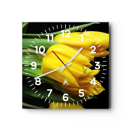 Wall clock - Clock on glass - Born from the Sun - 40x40 cm