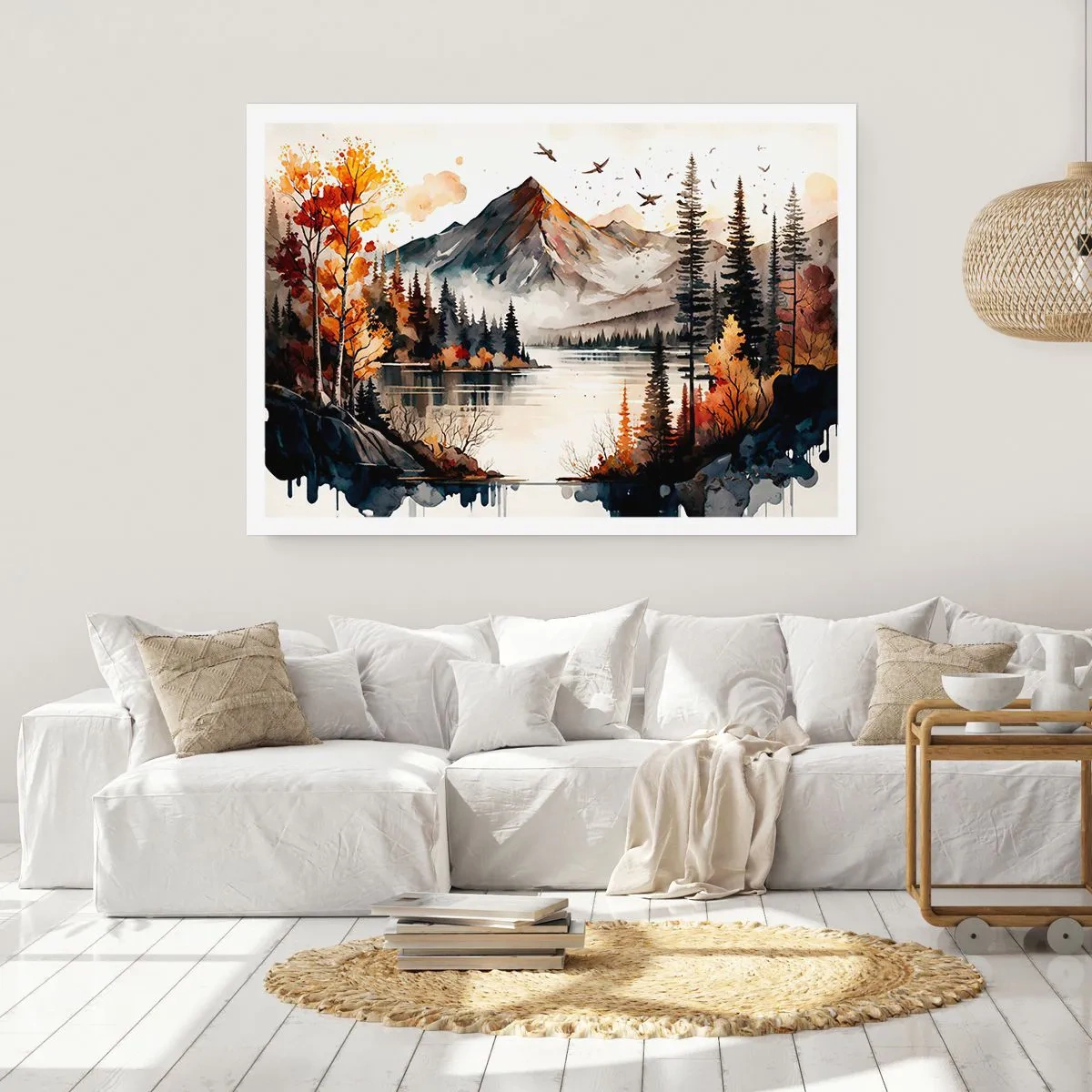 Poster - Golden Autumn in the Mountains - 91x61 cm