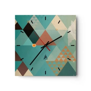 Wall clock - Clock on glass - Unity in Multitude, Multitude of Unity - 40x40 cm