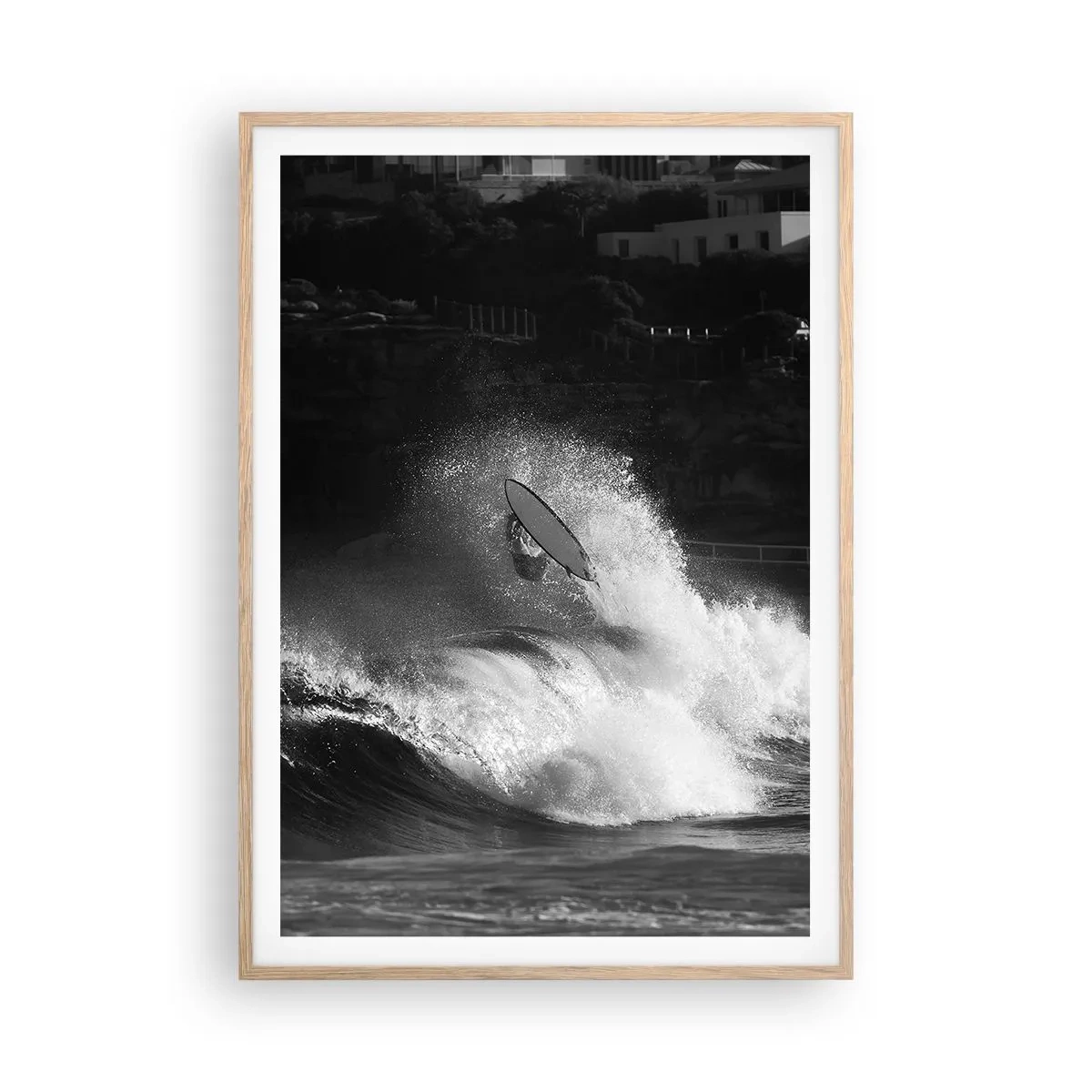 Poster in light oak frame - Challenge Accepted! - 70x100 cm