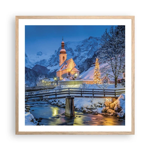 Poster in light oak frame - Spirit of Christmas - 60x60 cm