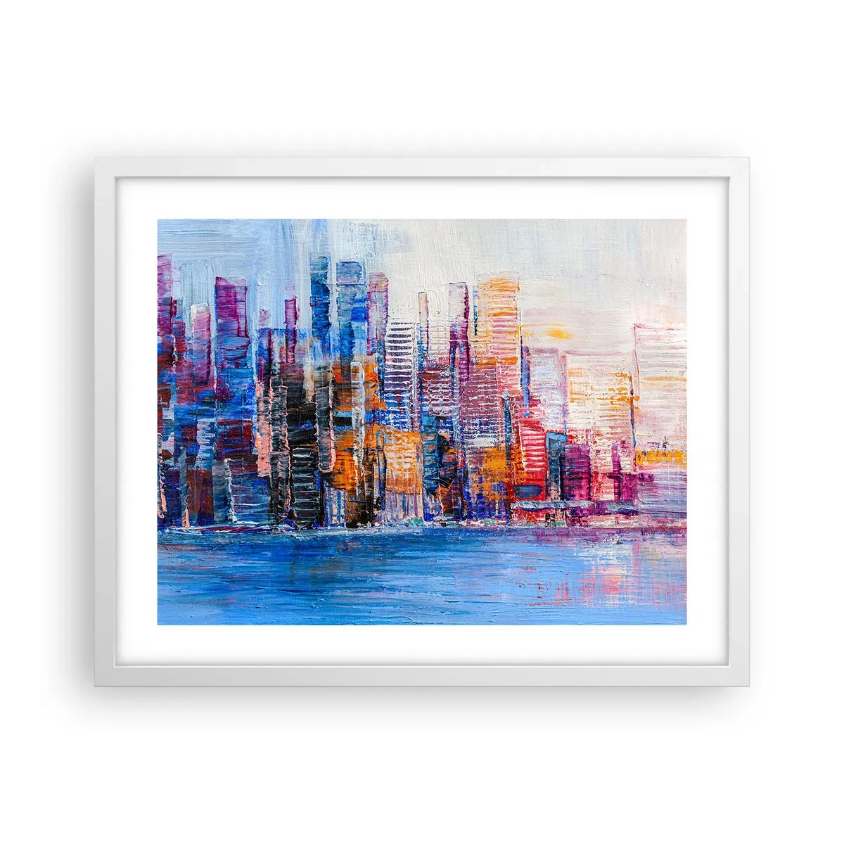 Poster in white frmae - Joyful Metropolis - 50x40 cm