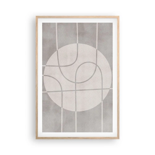 Poster in light oak frame - Circular and Straight - 61x91 cm